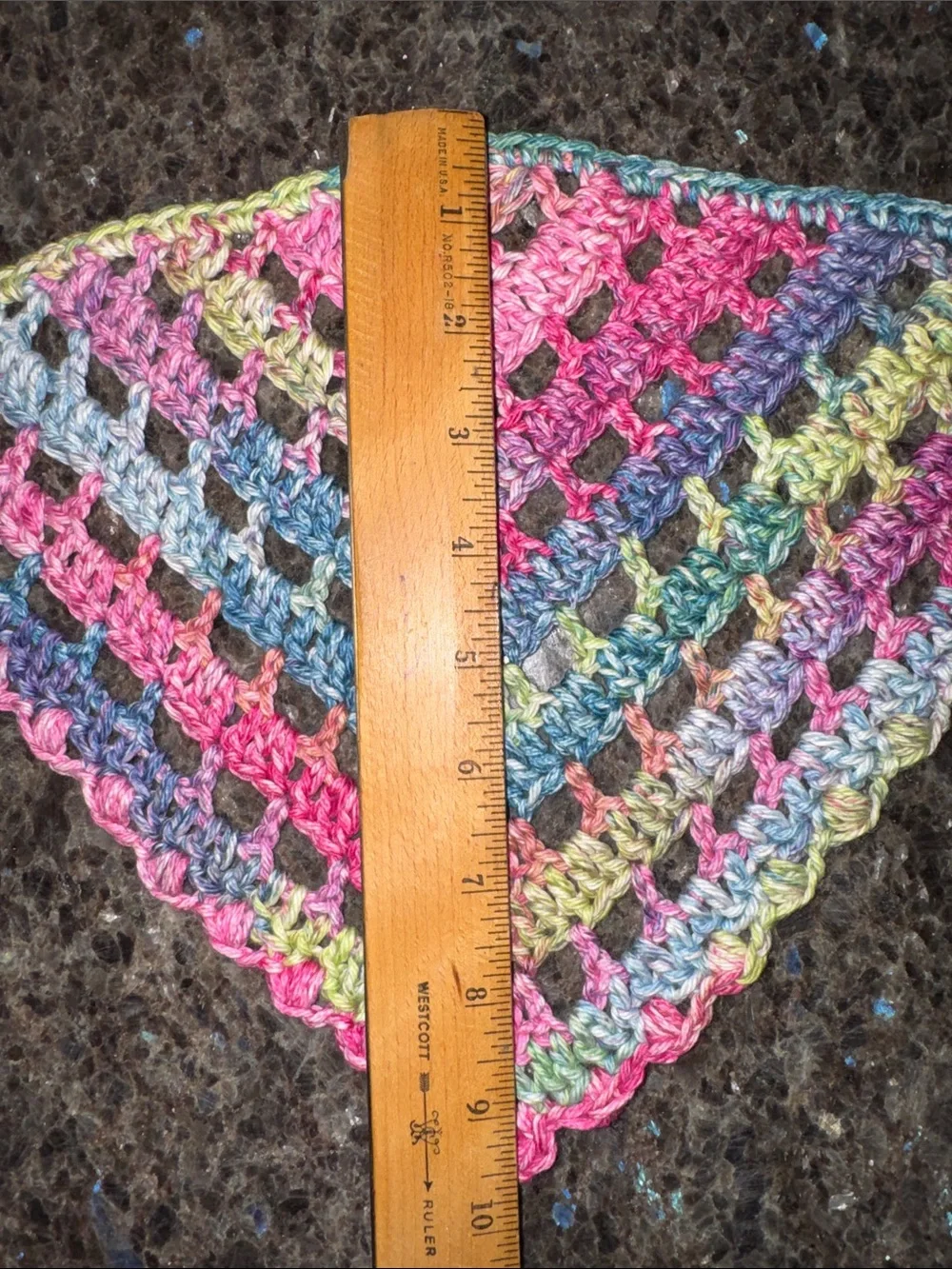 Crochet Bandana Hair Scarf Kerchief - Festival Cottage Core Boho - 100% Cotton